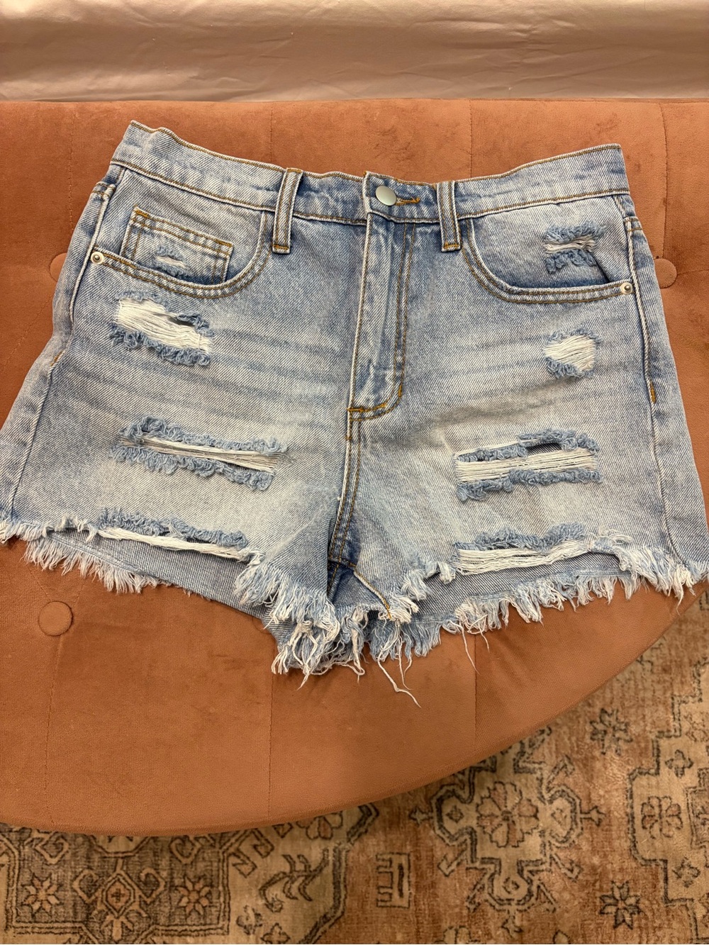 Altar'd State Light Blue Distressed Denim Cutoff Shorts